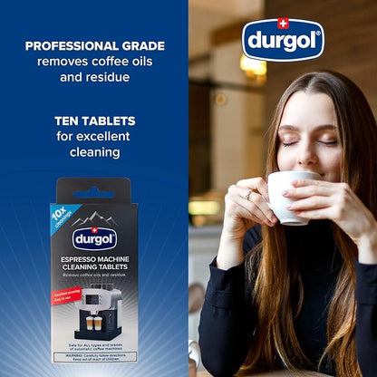Durgol Espresso Machine and Coffee Maker Cleaning Tablets, 10 count (Pack of 2)