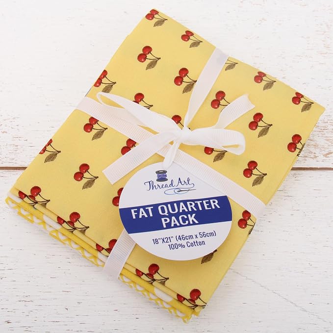 Threadart Exclusive 5 Fat Quarter Bundles - Yellow Confetti Brights Collection 100% Cotton Fabric - Premium 100% Cotton Quilting Fabric - No Duplicates - Full Size Fat Quarters 18"x21" - Yellow