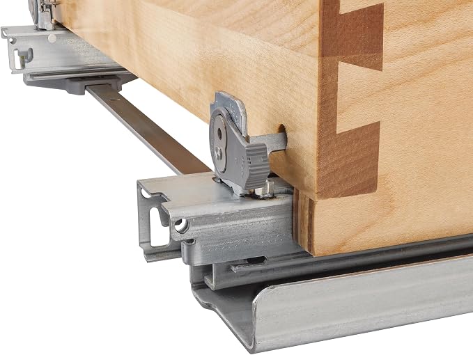Rev-A-Shelf 8.75" Paper Towel Pullout Organizer, Wood Base Kitchen Cabinet Storage with Soft-Close Full Extension Slides, 448PTH-BCSC-8C