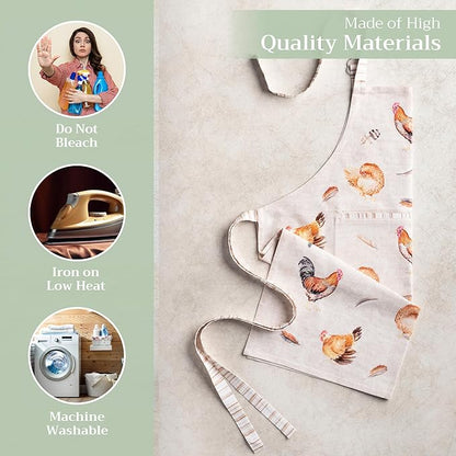 Maison d' Hermine 100% Cotton Apron for women with Pocket Kitchen Chef Apron for Men Cooking Spring Summer
