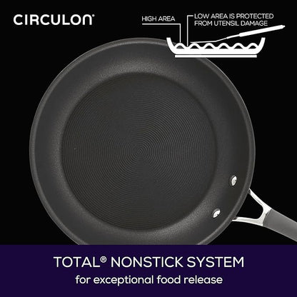 Circulon Radiance Hard-Anodized Nonstick Cookware Set, Kitchen Pots and Pans Set, 10-Piece, Gray