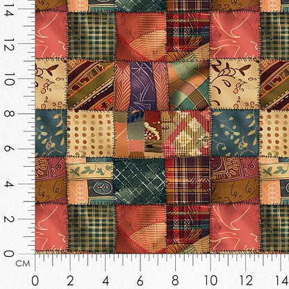 Elegant Lady Patchwork Cotton Fabric Panel – 6 Designs (10×10 inch Each) + Bonus Patchwork Sheet 29.5×19.6 inch, 100% Cotton 140 GSM