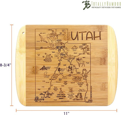 Totally Bamboo A Slice of Life Utah State Serving and Cutting Board, 11" x 8.75"
