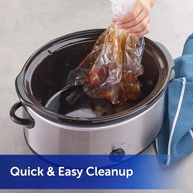 Reynolds Kitchens Slow Cooker Liners, 6 Pack, Fits 3-8 Quart Round and Oval Slow Cookers, BPA-Free Nylon Blend Construction, Heat-Resistant Up to 400F, Prevents Stuck on Food