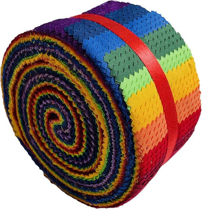 40 Strip Jelly Roll Fabric Strips for Sewing, 100% Cotton for Quilting Crafting, Precut Bundles-2.5" x 44" 10 Solid Colors Fabric