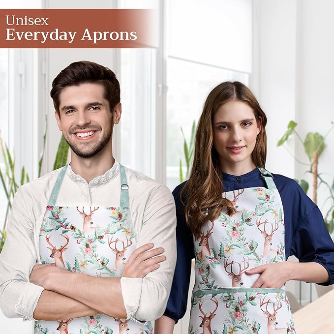 Maison d' Hermine 100% Cotton Apron for women with Pocket Kitchen Chef Apron for Men Cooking Spring Summer