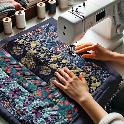 Soimoi 40 Pcs 10 x 10 inches Quilting Fabric Bundles Precut, DIY Cotton Fabric Squares, Printed Layer Cakes Patchwork Materials for Crafts Cloths Decor,Charm Squares for Quilts- Japanese Serenity