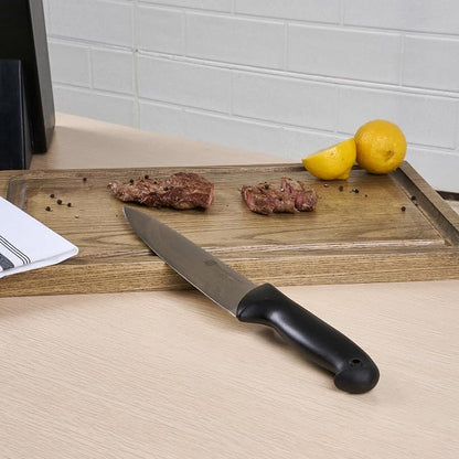 Restaurantware Sensei 10 Inch Chef Knife 1 With Colored Coded Pins Kitchen Knife - High-Carbon Stain-Resistant Black German Steel Meat Knife Ergonomic Handle