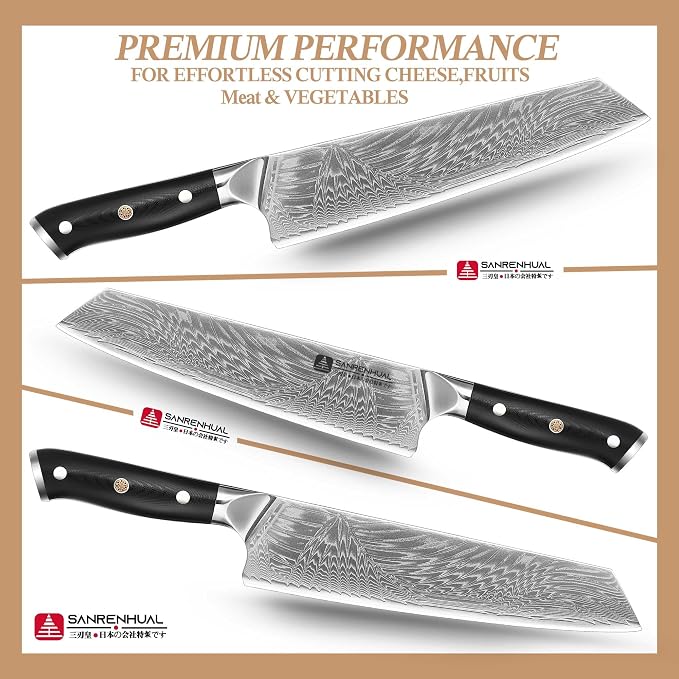 Chef Knife, 8 inch Damascus Japanese Kitchen Cooking Knife, Ultra Sharp Japanese Chef Knives, Professional Kitchen Chef's Knife Green G10 Handle knives