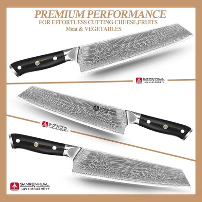 Chef Knife, 8 inch Damascus Japanese Kitchen Cooking Knife, Ultra Sharp Japanese Chef Knives, Professional Kitchen Chef's Knife Green G10 Handle knives