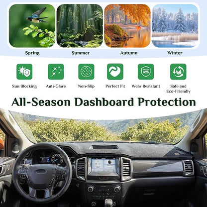 Dash Cover, Anti-Glare, Sun Protection, Dustproof, UV-Proof, Dashboard Covers, Interior Car Accessorie Fit for 2005-2021 Ni-ssan Frontier, 05-15 Xterra, 09-12 Su-zuki Equator, Grey