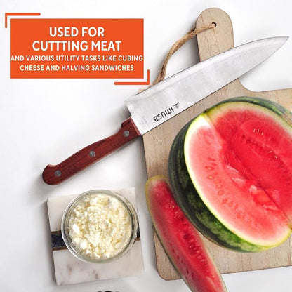 IMUSA 8in Stainless Steel Chef Knife with Wood Handle
