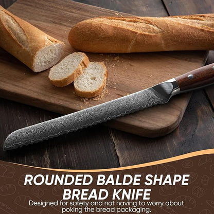 Purple Dragon Bread Knife for Homemade - 8 Inch Serrated Knife for Slicing Sourdough Bread, Cake & Fruits - Christmas Gift for Men and Women