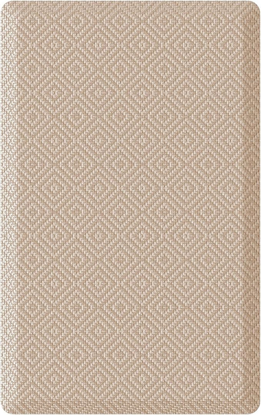 Ophanie Kitchen Mats for Floor, 1/2 inch Thick, 20x32 Anti Fatigue Christmas Cushioned Mat, Kitchen Rug, Waterproof, Comfort Ergonomic Standing Mat for Office, Home, Sink, Beige Non-Slip Ridged Bottom