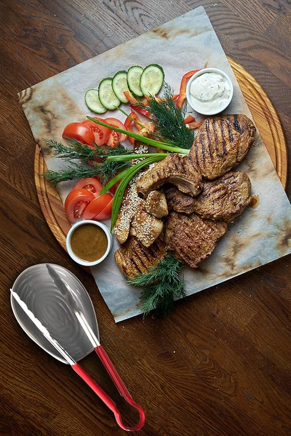 Hasense Spoon Rest for Stove Top, Large Ceramic Spoon Holder for Kitchen Counter, Farmhouse Cooking Utensil Rest Spatula Holder for Ladles and Tongs, Dishwasher Safe and Heat-Resistant, Grey