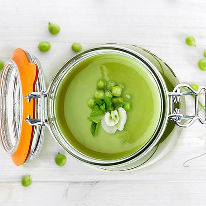 Le Parfait Super Jar 500mL (16oz) French Glass Preserving Jar w/Airtight Rubber Seal & Wire Bail Closure - BPA-Free Canning Jar for Pickles, Fruit, Sauce & Food Storage - Made in France Since 1930 6PK