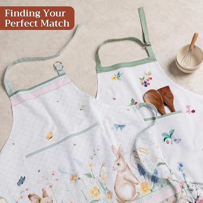 Maison d' Hermine 100% Cotton Apron for women with Pocket Kitchen Chef Apron for Men Cooking Spring Summer