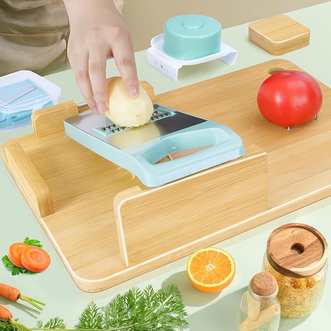 Adaptive One Handed Cutting Board, Handicap Kitchen Tools with Steel Spikes, Adaptive Equipment for Elderly, Stroke Patient, One-handed Person, Disabled and Amputees