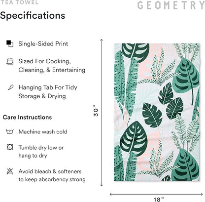 GEOMETRY Kitchen Tea Towels - Quick Dry Microfiber Dish Towels for Kitchen Diedre, 18" x 30" 1 Pack