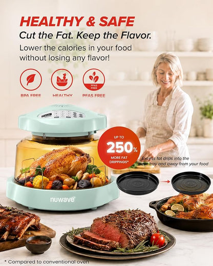 Nuwave Pro Plus 2 Air Fryer Oven, Infrared Countertop Convection, No Defrost No Preheat, Triple Combo Heating, 10-in-1 Multicooker, PFAS & BPA Free, 10LB Capacity, Dishwasher Safe Parts, 20660V03M