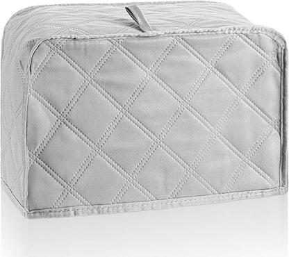 2 Slice Toaster Cover, Quilted Toaster Dust Cover with Perfect Fit for Most Models, Breathable Polyester Fabric, Easy to Clean (Gray, 1 Pack)