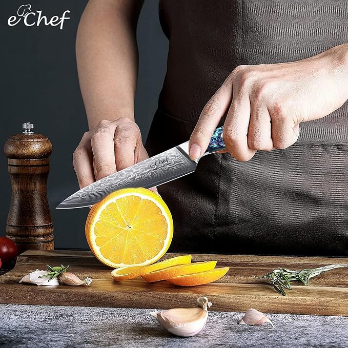 5-Inch Multifunctional Knife, 67-Layer Damascus VG-10 Steel, Abalone Handle, Sharp Knife for Fruits & Vegetables, Gift Box(5-inch utility knife)