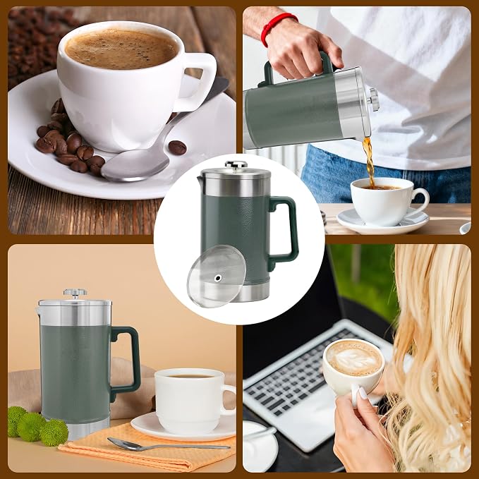 French Press Filter Compatible with Stanley French Press, 4 Pcs Reusable Stainless Steel Filter for Stanley Coffee Maker 48 oz