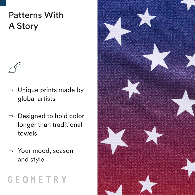 GEOMETRY Bar Towels for Kitchen Premium Towels for Cleaning Dishes & Glassware - Absorbent & Fast Drying Kitchen Towels - Gradient Star, 12" x 14" - 1-Piece