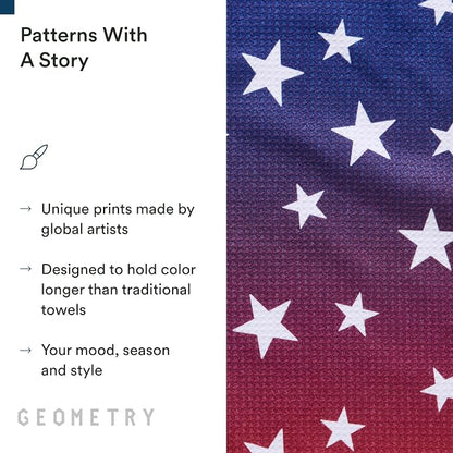 GEOMETRY Bar Towels for Kitchen Premium Towels for Cleaning Dishes & Glassware - Absorbent & Fast Drying Kitchen Towels - Gradient Star, 12" x 14" - 1-Piece