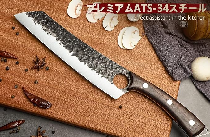 DRGSKL Serbian Chef Knife Set - Hand Forged Knife Set with Bag - Full Tang Kitchen Knives with High Carbon Steel - Meat Cleaver Butcher Boning Knives for Brisket Trimming - Gifts for Men and Women