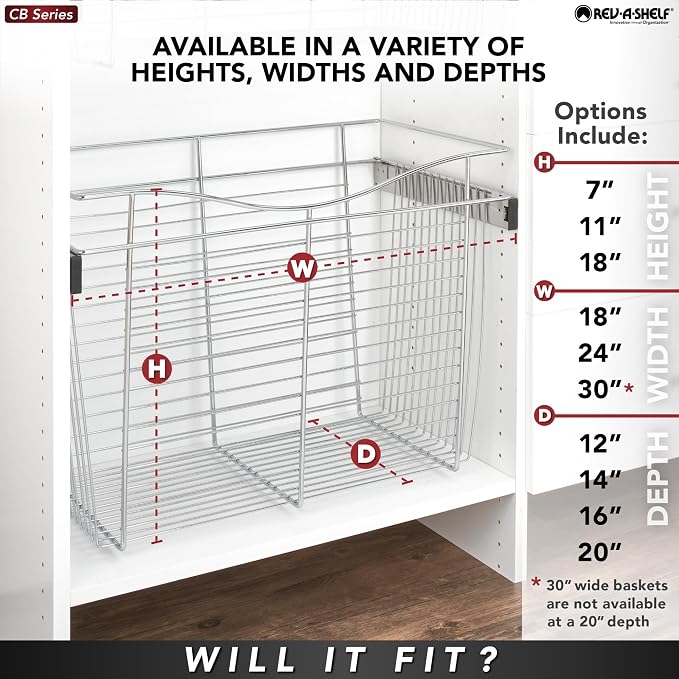 Rev-A-Shelf - CB-181411CR-1 - Chrome Closet Pull-Out Basket
