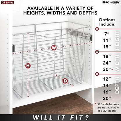 Rev-A-Shelf - CB-181411CR-1 - Chrome Closet Pull-Out Basket