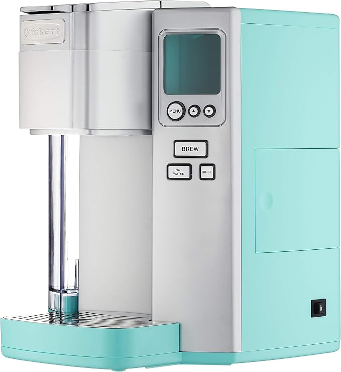 Cuisinart Coffee Maker, Single Serve 72-Ounce Reservoir Coffee Machine, Programmable Brewing & Hot Water Dispenser, Stainless Steel, Robins Egg Blue