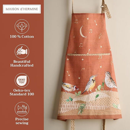 Maison d' Hermine 100% Cotton Apron for women with Pocket Kitchen Chef Apron for Men Cooking Spring Summer