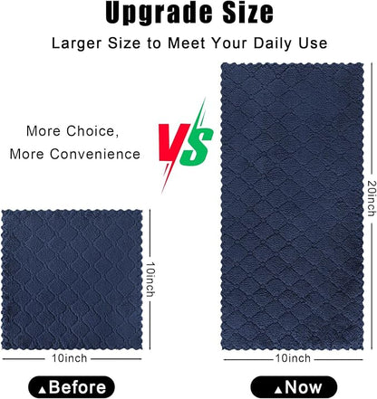 Homaxy 16 Pack Kitchen Cloths Dish Towels (10" x 20", Navy Blue), Super Soft and Absorbent Coral Velvet Dishcloths, Fast Drying No Lint Microfiber Cleaning Cloth