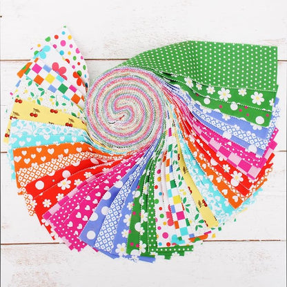 Threadart Exclusive 5 Fat Quarter Bundles - Orange Confetti Brights Collection 100% Cotton Fabric - Premium 100% Cotton Quilting Fabric - No Duplicates - Full Size Fat Quarters 18"x21" - Orange
