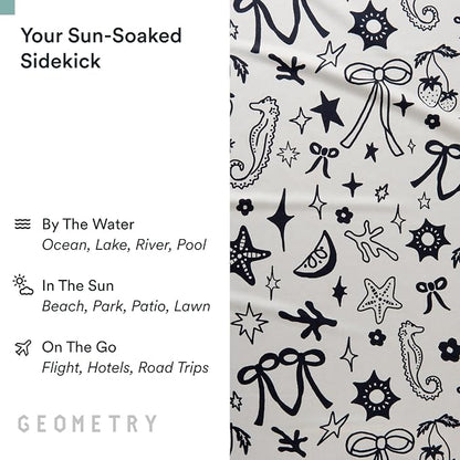 GEOMETRY Micro-Loop Beach Towel – Spring & Summer Collection – Quick-Dry, Sand-Resistant, Ultra-Absorbent Compact Towel for Beach & Travel (Earth and Sea)