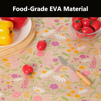 INNOLITES Shelf Liner for Kitchen Cabinets, Non-Adhesive Drawer Liner, Waterproof Washable EVA Floral Pattern, Protect Dresser Cupboard Refrigerator Shelves (Sage Wildflower, 11.8" x 240")