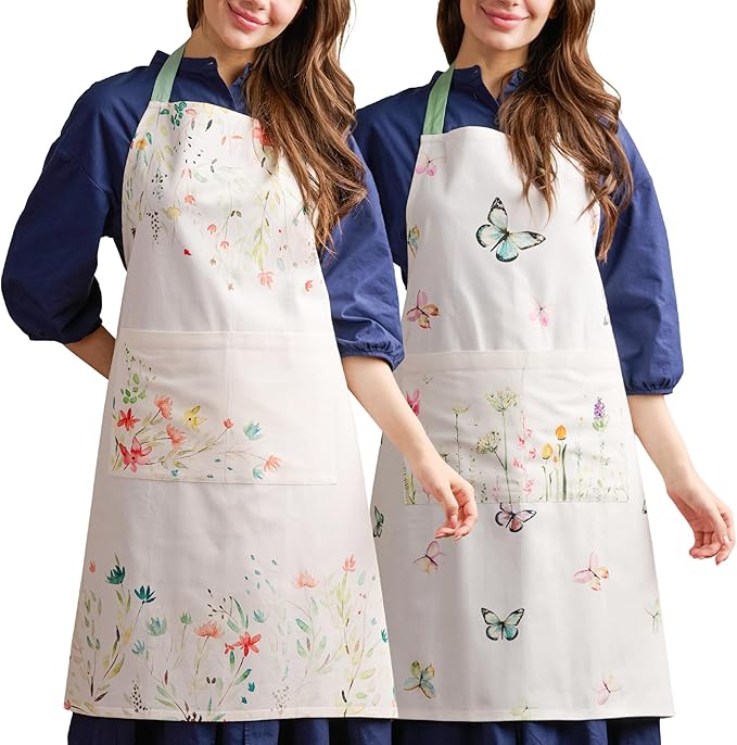 Maison d' Hermine 100% Cotton Apron for women with Pocket Kitchen Chef Apron for Men Cooking Spring Summer
