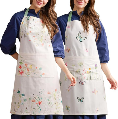 Maison d' Hermine 100% Cotton Apron for women with Pocket Kitchen Chef Apron for Men Cooking Spring Summer