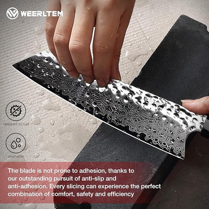 Kiritsuke Chef Knife 8 Inch, Hand-forged 67-Layer VG10 High Carbon Steel Japanese Damascus Chef Knife, Ultra Sharp Hammered Damascus Chef Knife with Octagonal Ebony Handle & Gift Box