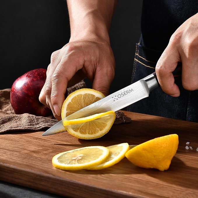 Gift-Ready Knife Set, Japanese Style 8-Piece (7+1) Kitchen Knife Set for Weddings & Premium Gifting, Orange Beautiful Gift Box, High Carbon Steel Knives Sets Includes An Additional 8" Chef Knife