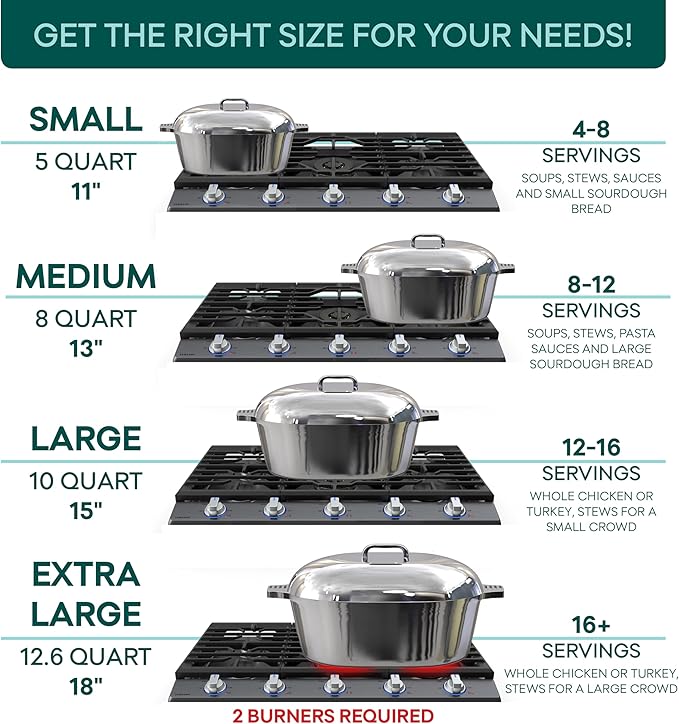 MAGNAWARE Cast Aluminum Oval Dutch Oven with Lid — 8 QT Heavy Duty Roaster Pan with Rack & Silicone Cover Dual Handles — Cajun Cookware for Roasting, Baking, Cooking (13" Medium)