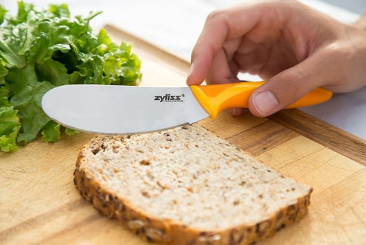 Zyliss Sandwich Knife & Condiment Spreader - Sandwich Spreader Knife for Butter, Cream Cheese, & Jellies - Butter for Bagels & Toast - Orange (Pack of 6)