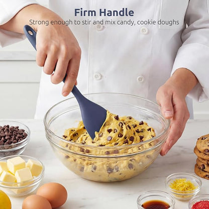 600ºF Heat Resistant Spatula Spoon: U-Taste Flexible Kitchen Scoop-Shape Cooking Spoonula, Serving Mixing Scraping Food in Non-Stick Pan Cookware, Seamless Multifunctional Utensil (Midnight Blue)