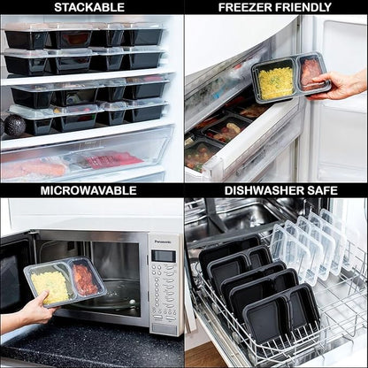 Igluu Meal Prep Containers Reusable (20 Pack) – Food Containers with Lids – Stackable, Microwave, Freezer & Dishwasher Safe – 28oz – 1 Compartment – BPA-Free