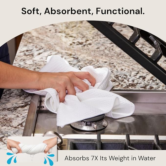 Microfiber Wholesale Sublimation Towels 6-Pack – 16x24 Waffle Weave Polyester Blanks for Dye Sublimation – Crisp Vibrant Transfers, No Pre-Treatment, 360 GSM – Kitchen Dish Towel Blanks for Heat Press