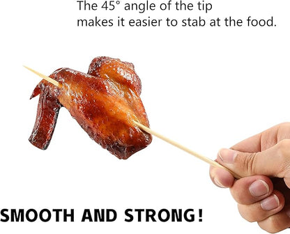 200 PCS Bamboo Skewers, 12 Inch Wooden Skewer for Appetizers, Fruit, Kebabs, Grilling Barbecue, Mini Burger, Sausage, Cocktail Picks for Drinks, Long Toothpicks, Food Sticks Natural, Kitchen Gadget