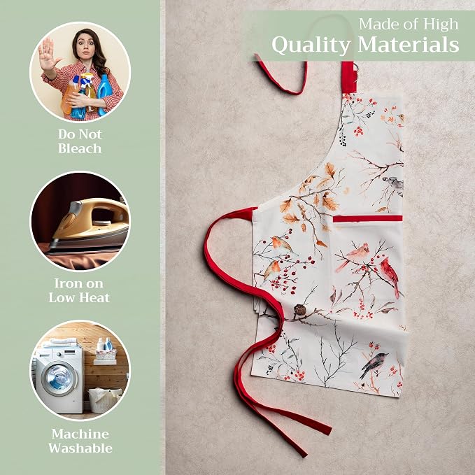 Maison d' Hermine 100% Cotton Apron for women with Pocket Kitchen Chef Apron for Men Cooking Spring Summer