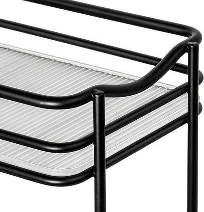 LYNK PROFESSIONAL® Pull Out Spice Organization for Cabinets - 4-3/8 inch Wide – Spice Rack for Inside Cabinets, Slide Out Spice Rack Organizer for cabinet – Pull Out Spice Rack, Sliding 2 Tier Black